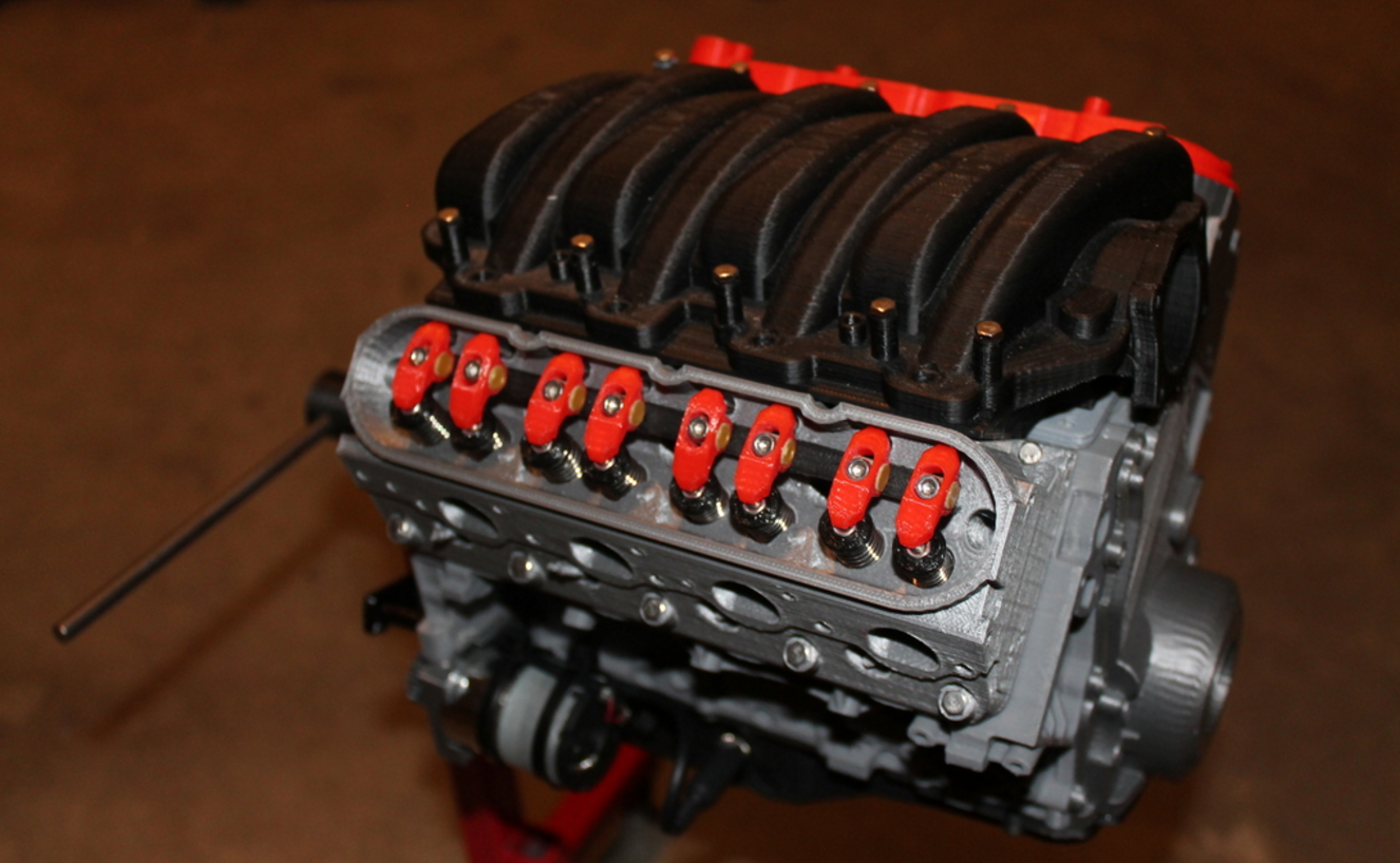 Print A Scale Working Model Of A Chevy V8