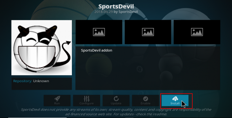 Install SportsDevil Kodi Add-on