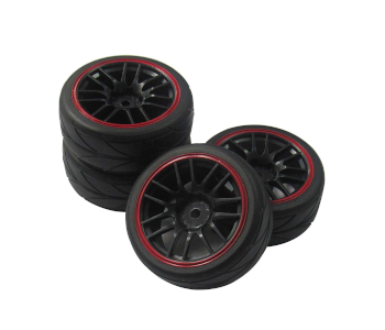 12mm Rims & Rubber Tires for RC 1/10 Drift Car