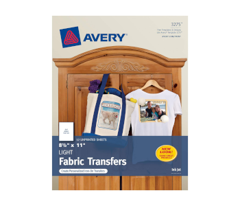 Avery 3275 Iron-On Light Fabric Transfers