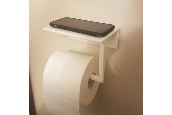 Toilet paper phone holder