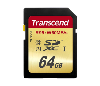 Transcend 64 GB High-Speed UHS-3 Flash Memory Card