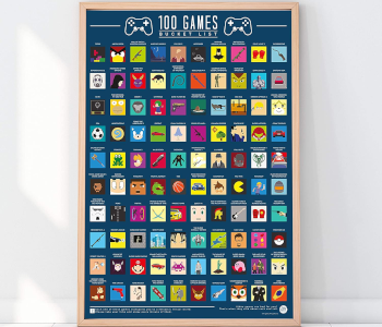 100 Video Games Bucket List Scratch-off Poster