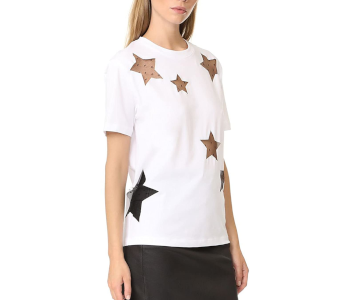 Cheapcotton Women’s Laser Cut Star Mesh Tee