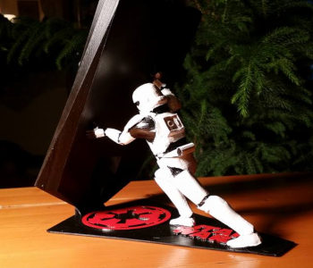 phone stand depicting a Storm Trooper